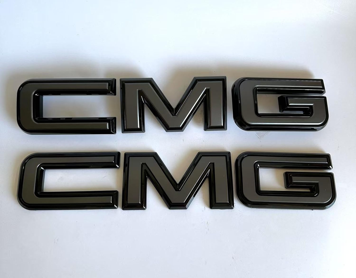 Set Front Grille +Rear Taigate Emblem Badge Nameplate Compatible with Sierra 1500 2500HD 3500HD Canyon G45/G45P-GY,B (Grey/Black)