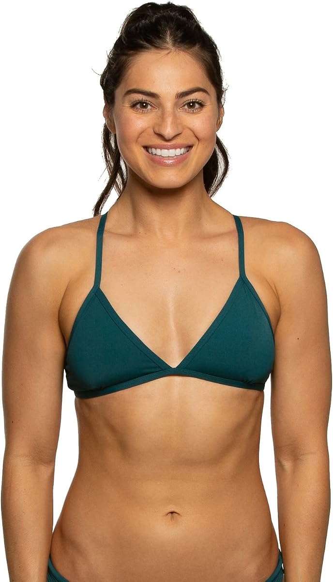 JOLYN Triangle Tie-Back Athletic Bikini Top for Competitive Swimming, Lifeguarding, Coverage Women's Swimsuit Top