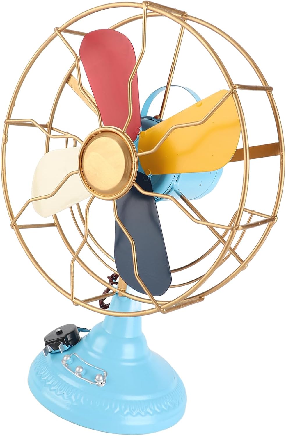 Honio Vintage Table Fan, Retro Style Table Fan Model Multi Purpose Metal for Office