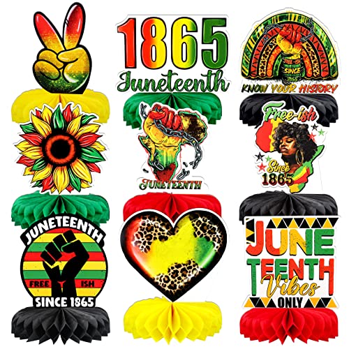 Konsait 9 Pcs Happy Juneteenth Centerpieces For Table, Juneteenth Party Decorations Freedom Day Party Decor Africa American Independence Day Table Topper For June 19Th Celebration Party Favor Supplies #TOP21