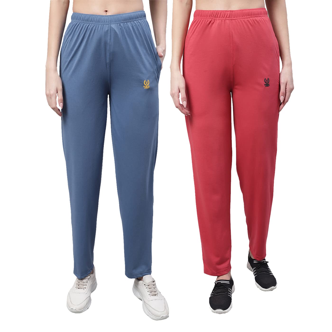 Regular fit Cotton Trackpant for Women (Pack of 2)-D10_D.Gry_PIN_002-L-image-41