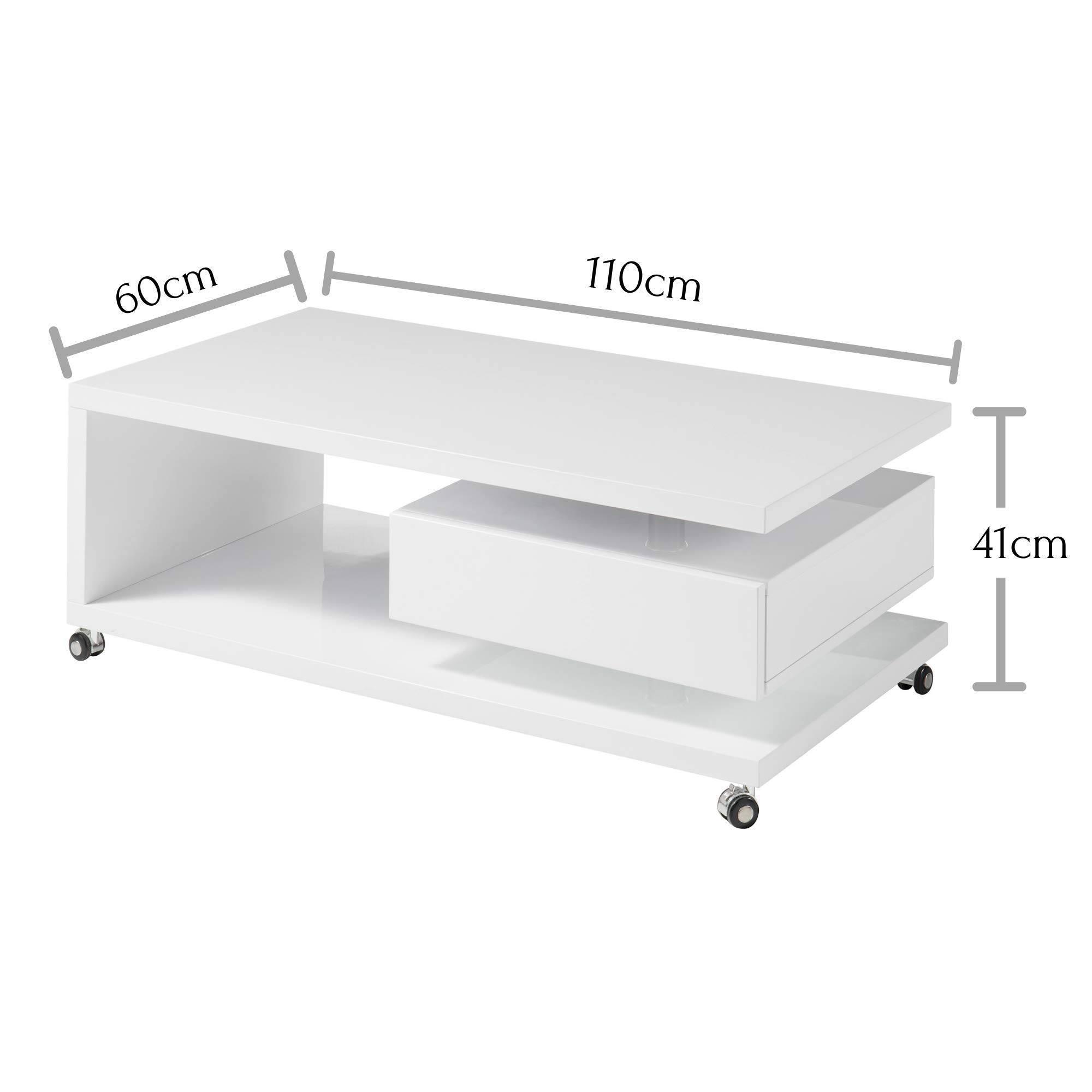 Tavolino Salotto Wave In Vetro E Metallo - 90x41x55 Cm | Design Moderno Con Ripiano Sabbiatto - Foto 4