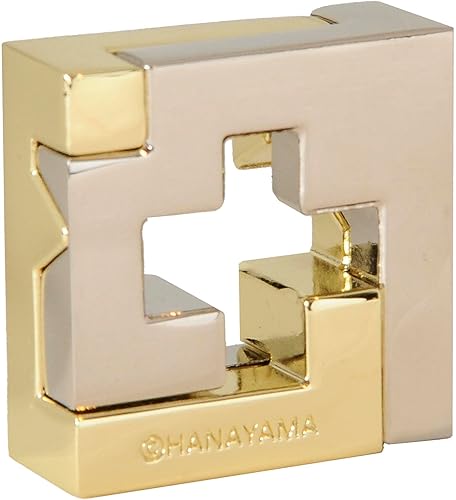 Miniatura 5 de Cross Hanayama Puzzle, nivel 3, con terciopelo verde, bolsa de satén rojo con cordón, paquete