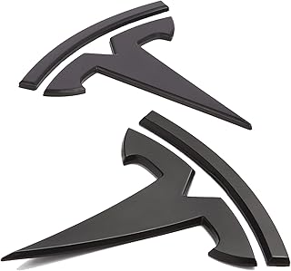Emblem Accessories for Tesla Model 3 Logo Sticker 2023 2022-2017 Model 3 Decals (Black)