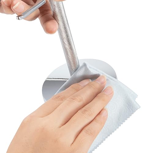 Miniatura 8 de Soporte de seguridad para afeitar y cepillo de afeitar, aberturas extra anchas, base más ancha, aspecto varonil