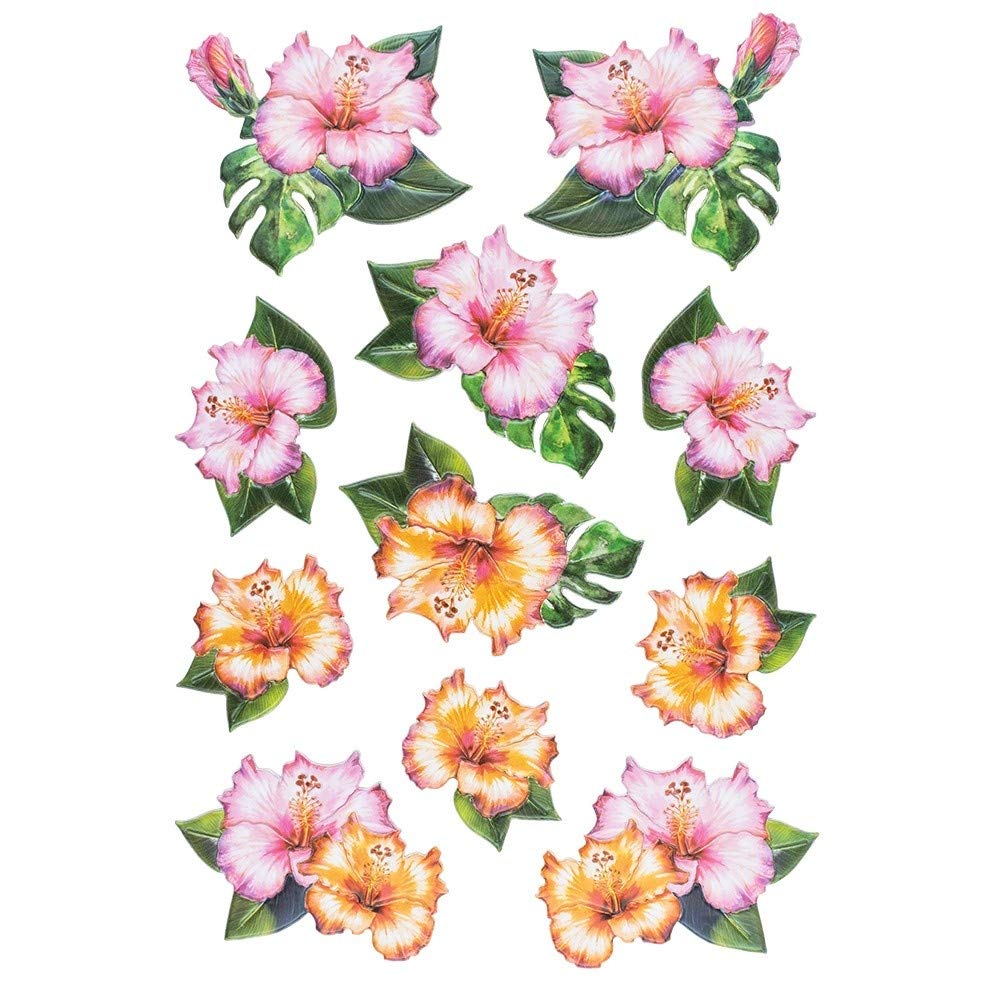 Ideen mit Herz Hoja de pegatinas en relieve 3D | Pegatinas | con efecto 3-D | DIN A4 hoja con diferentes motivos (flores y mariposas 02)