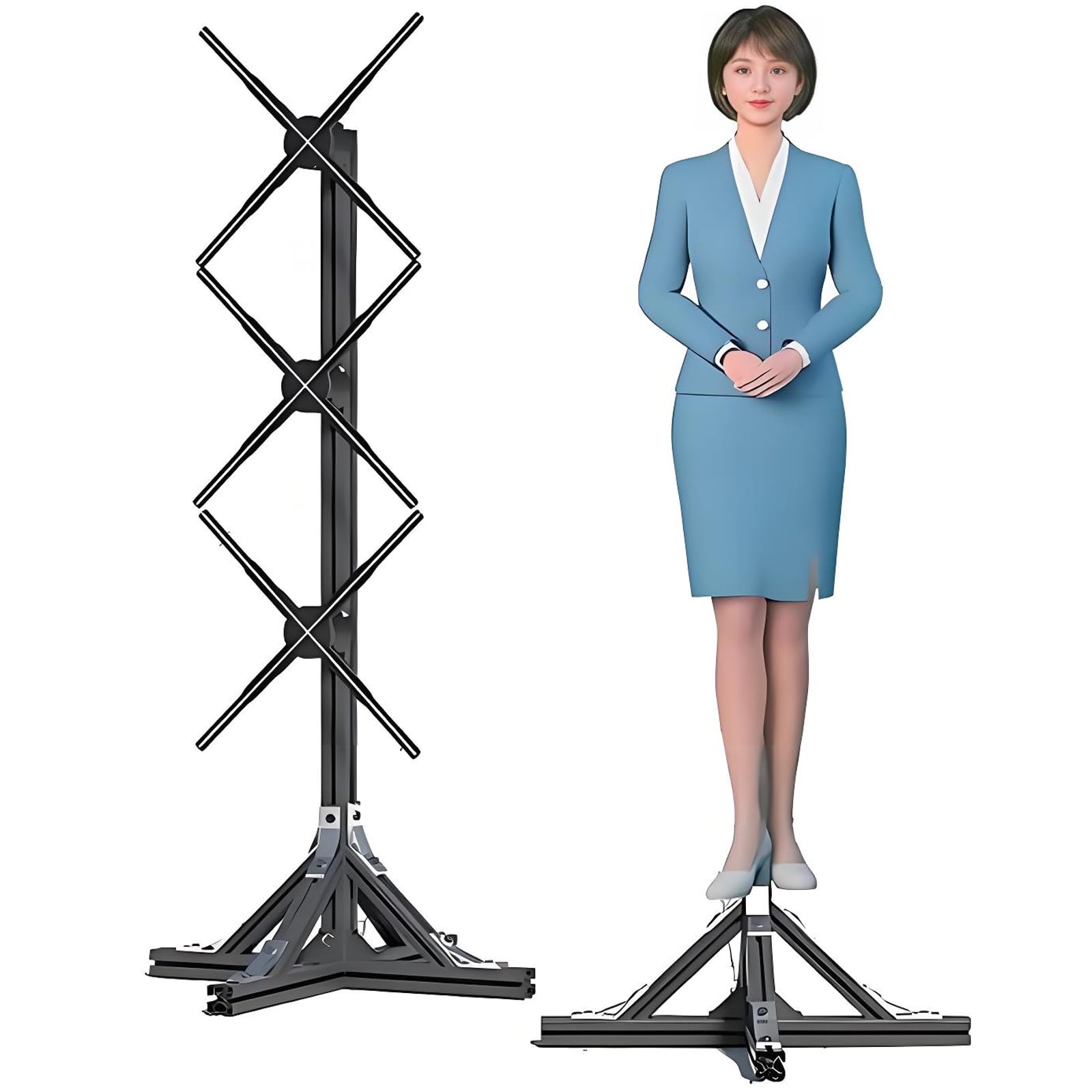 BOOZXCV Commercial Use 3D Hologram Fan - Professional Advertising Display Machine - 3D Hologram Projector Advertising Display for Retail/Shopping Mall/Exhibition