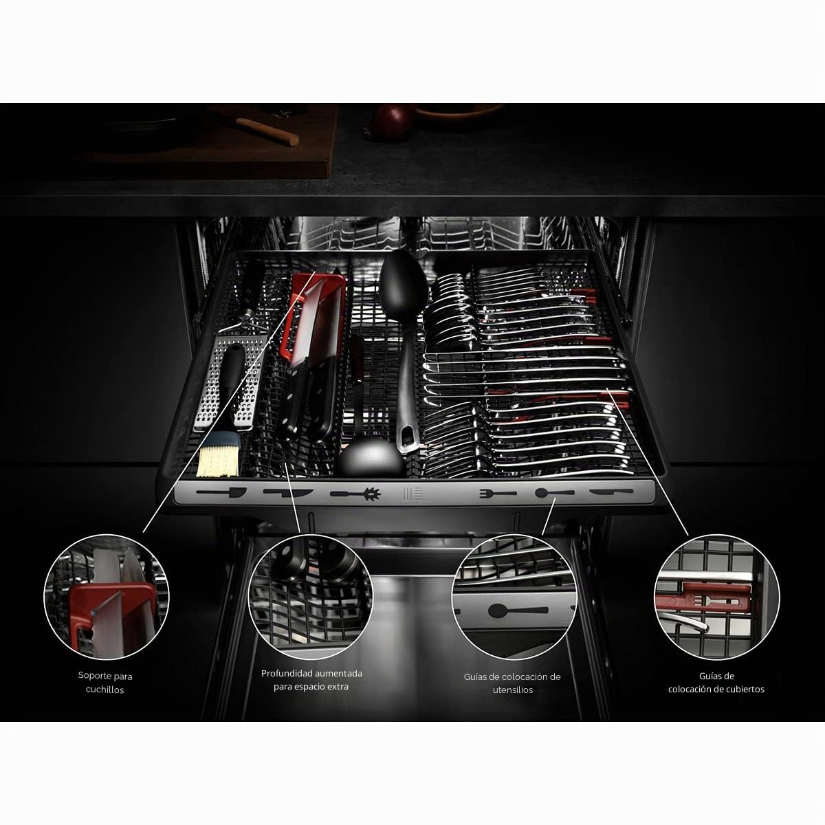 AEG FSE74718P Lavavajillas Integrable de 60 cm, 15 Cubiertos, Tecnología AirDry, Desconexión Automática, Display QuickSelect, 7 Programas, Bandeja Cubiertos, Inverter, 42 dBa, Clase C