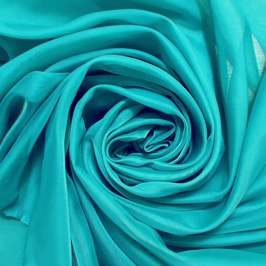Megachest Wedding Voile Fabric 58 Inches Wide DIY Material (Teal, 10 Meters Long) — image 1