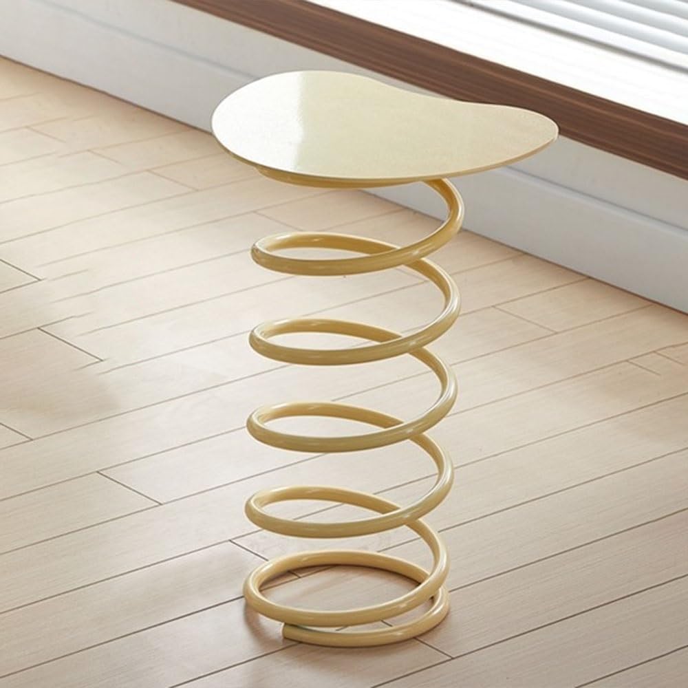 Modern Metal Side Table - Creative Small Pedestal End Table for Living Room, Bedroom, or Corner - Stylish Decorative Accent Table