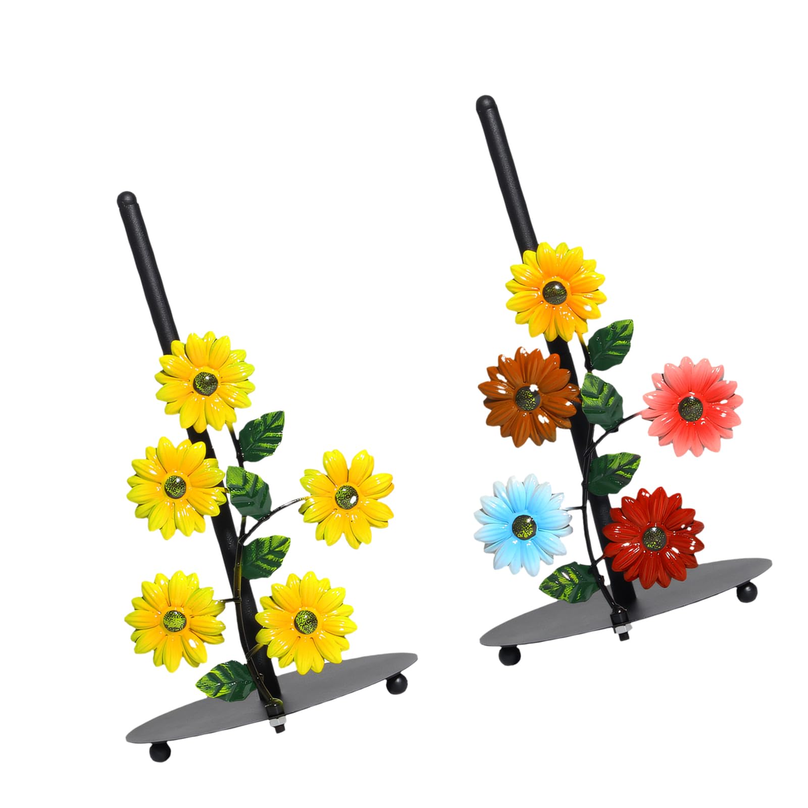 Artistic Yellow Sunflowers Iron Towel Rack Wall Mounted Holder Functional Beautiful Home Decoration Kitchen Roll Stand