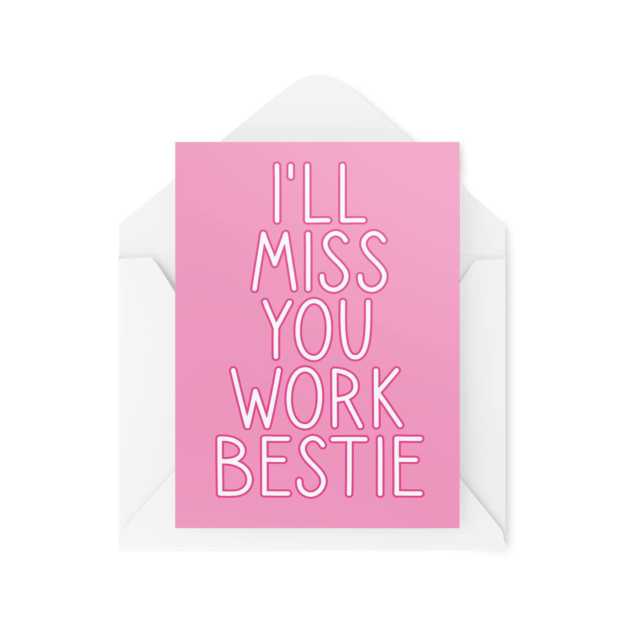 Funny Leaving Cards | Banter Joke Colleague Friends Jokes | I'll Miss You Work Bestie | Colleagues New Job Office Good Luck | CBH860