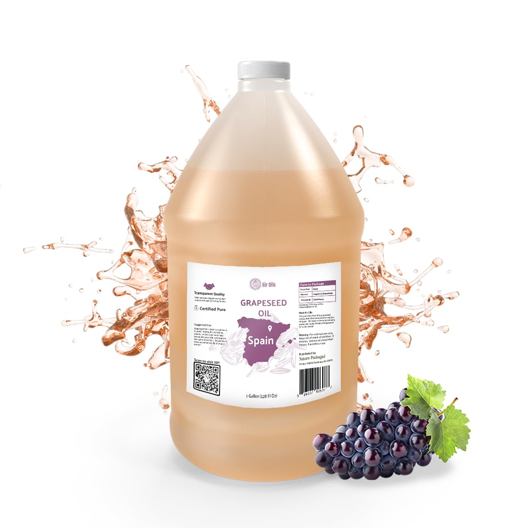 Sponsored Ad - Grapeseed Oil - Pure Grapeseed oil for Skin - 100% Pure Carrier Oil for Hair, Face, and Skin - Direct from EIR Oils in the Beautiful Spanish Countryside (1 Gallon)