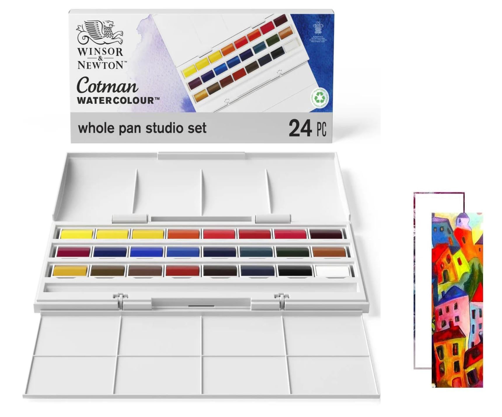 Winsor & Newton Cotman Aquarelle 24 Godets et 2 Cartes