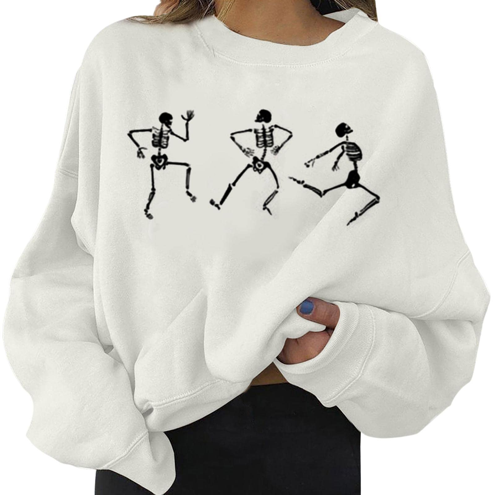 VISTORA Long Sleeve Crewneck Jumper Sweatshirt Solid Lightweight Winter White M|Womens Clothing|Sweaters-image-23