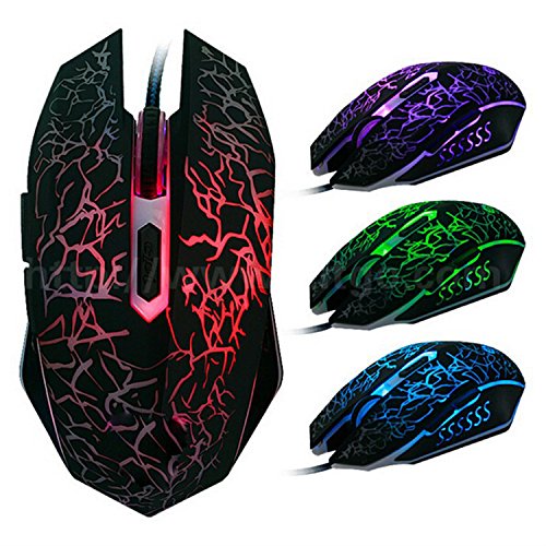Mouse da Gioco Cablato Mouse Ottico Silenzioso per Giocatori di Fascia Alta, da Gioco Ultrapreciso, Design Ergonomico 130x71x43mm, Plug and Play (Come mostrato)
