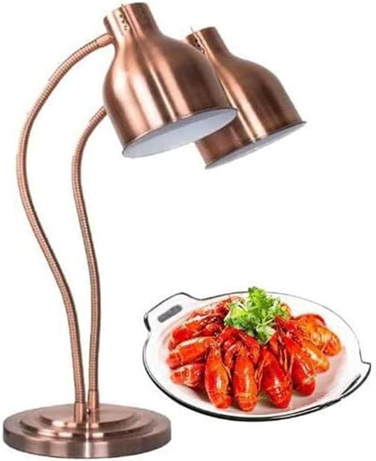 Lampe chauffante rétractable copper pour buffet et restauration