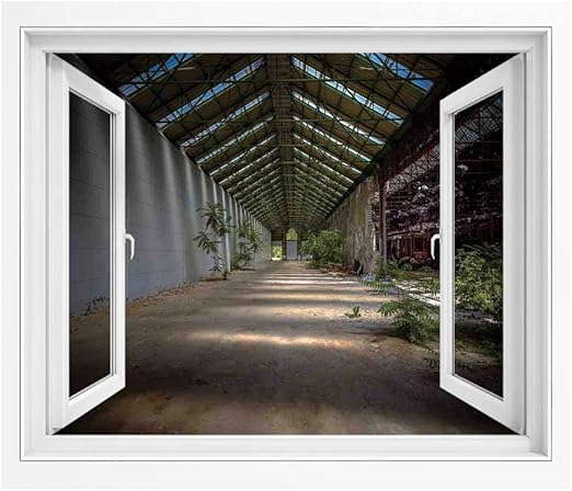 Amazon 素朴で工業的な室内温室農業と都市部の自然植物装飾 窓ポスター リメイクシート 1x80 Cm グレーグリーン おしゃれ ウォールステッカー 多用途なシール ウォールステッカー オンライン通販