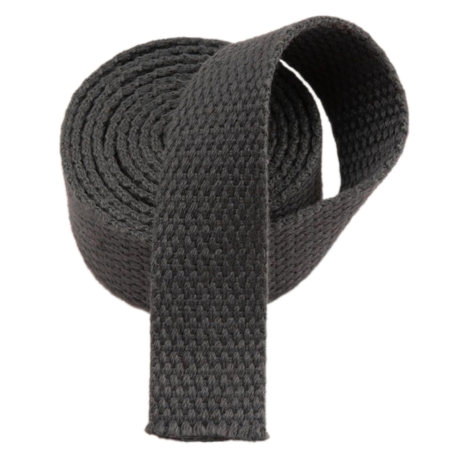 Cinta de algodón Correa de cincha Gruesa poliéster y algodón, Espiga, 25 mm Ancho, Multicolor, 5-20 Yardas(Dark Grey,20 Yard)