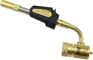 Gas Turbo Torch Tips with Adjustable Swirl Flame, Brazing Soldering Welding Plumbing Tool Home Accessory for MAP Pro and 1LB Propane Cylinders, Propane MAP Gas Torch Head with Trigger Ignition
