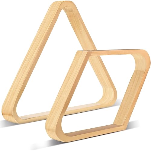 Skylety 2 Pieces Wooden Billiard Ball Rack Solid Wood 2-1/4 inches Billiard 8-Ball Triangle Rack and 9-Ball Diamond Billiard Rack for Billiard Pool Table