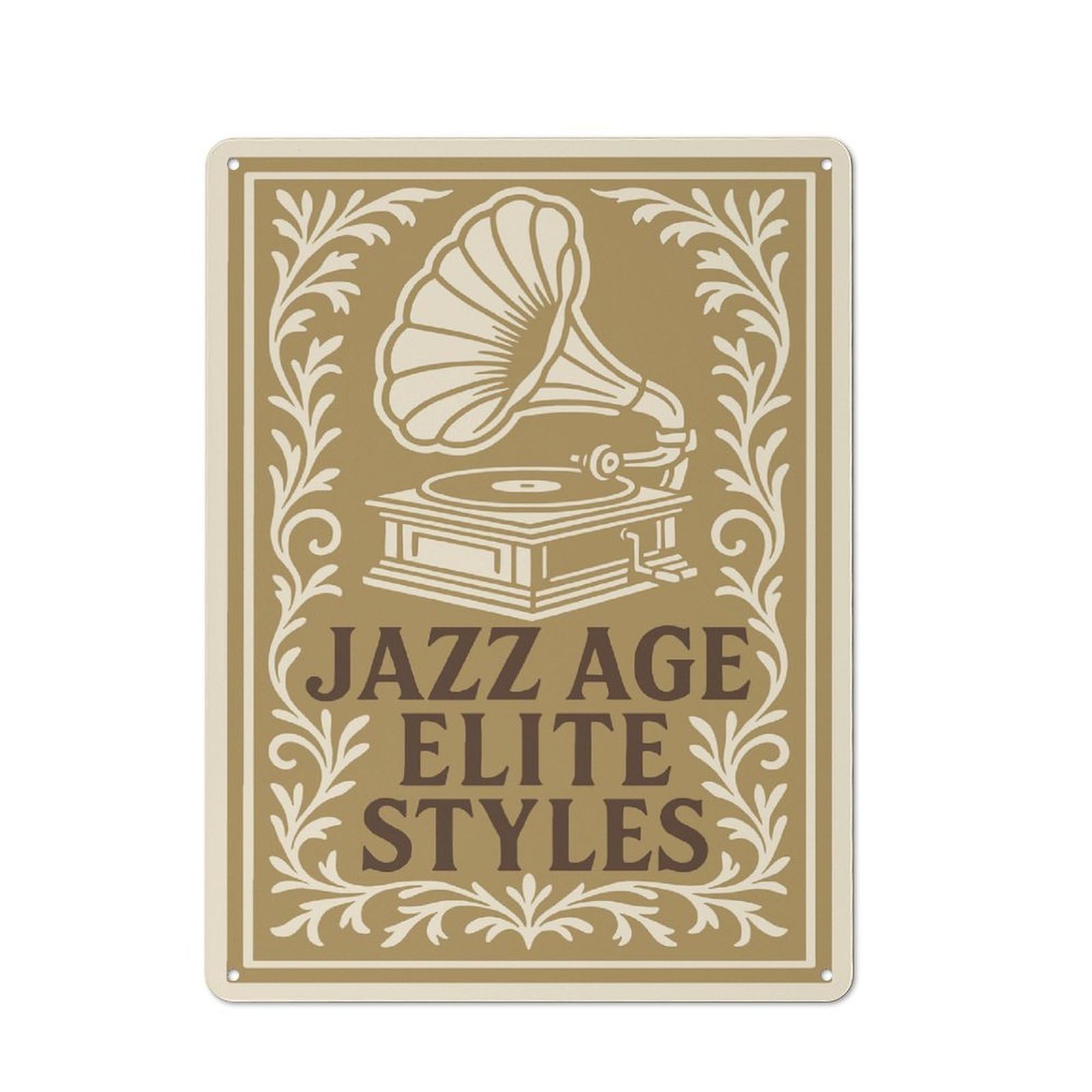 Junmoney Style-9 Jazz Age Elite Styles Art Deco Retro Metal Wall Sign 40X30cm For Living Room Or Hallway, For Collectors Decorating Living Rooms And Hallways