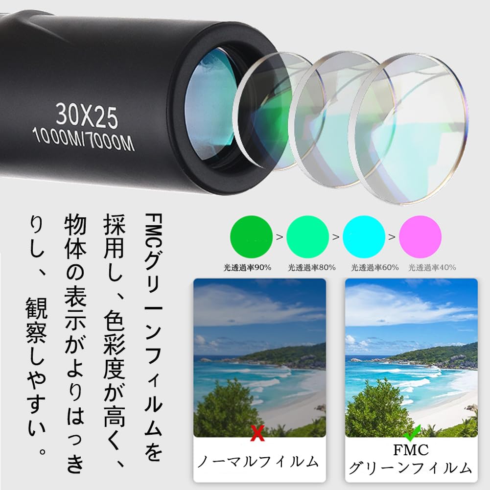 Amazon | Wefitfix 単眼鏡 望遠鏡 30x25 小型 単眼鏡 高透過率 ミニ