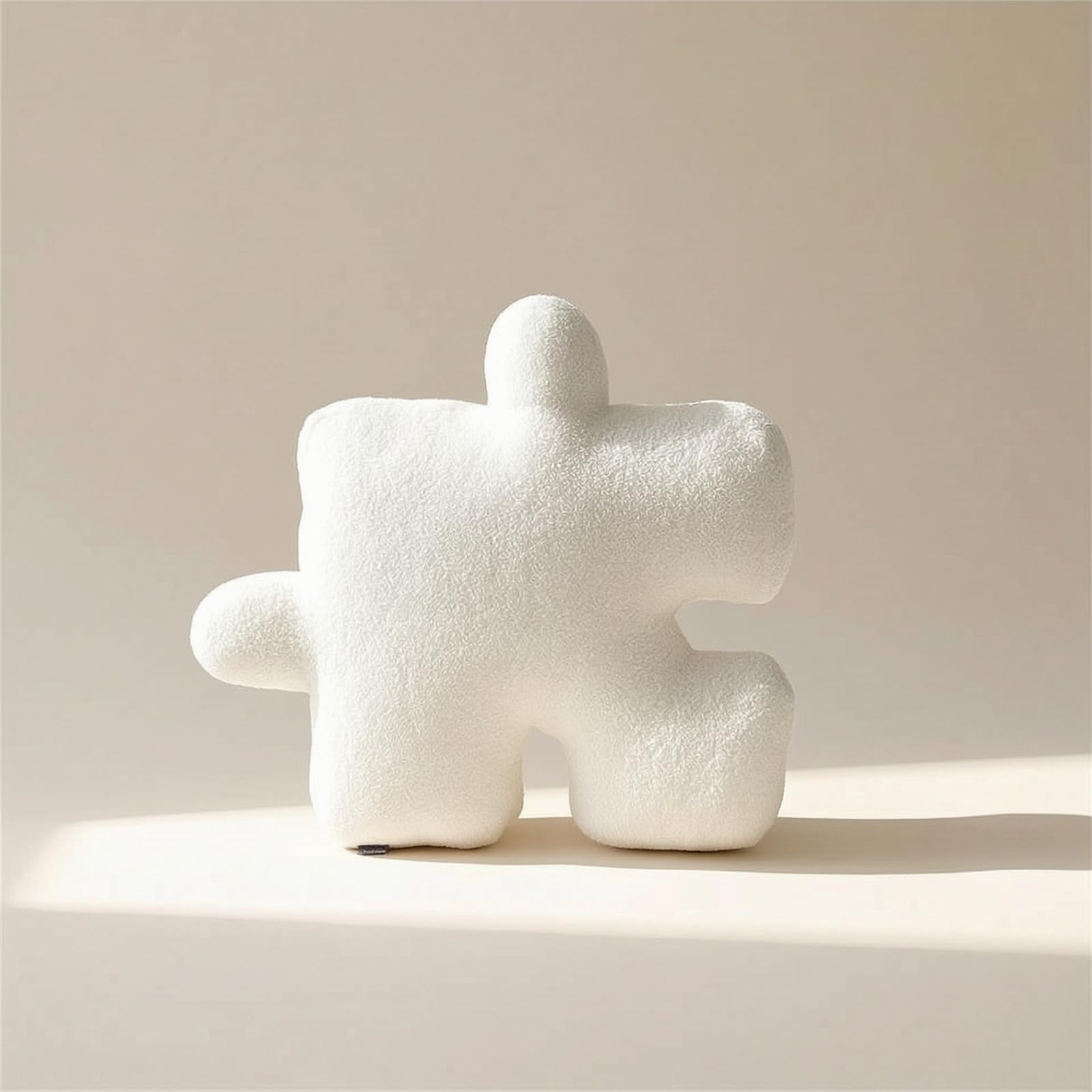 rockible Cojín con Forma Puzzle Morno Cojín Boucle Cómodo Almohada Piso con Forma Rompecabezas para Dormitorio, Negro