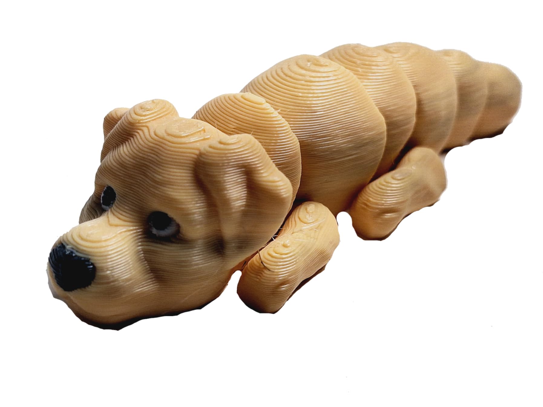 Flexibabies Cute Mini Puppy Fully Articulated 3d Printed 3.5" baby dog Fidget Toy (Golden Retriever)
