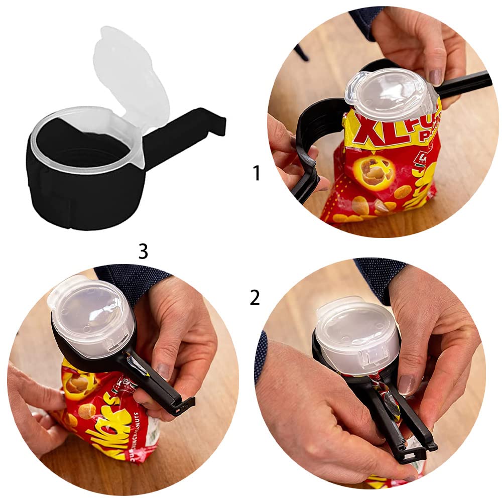 Clip Per Sigillare Sacchetti Alimentari - Pack Da 4, Con Beccuccio Per Versare - Foto 3