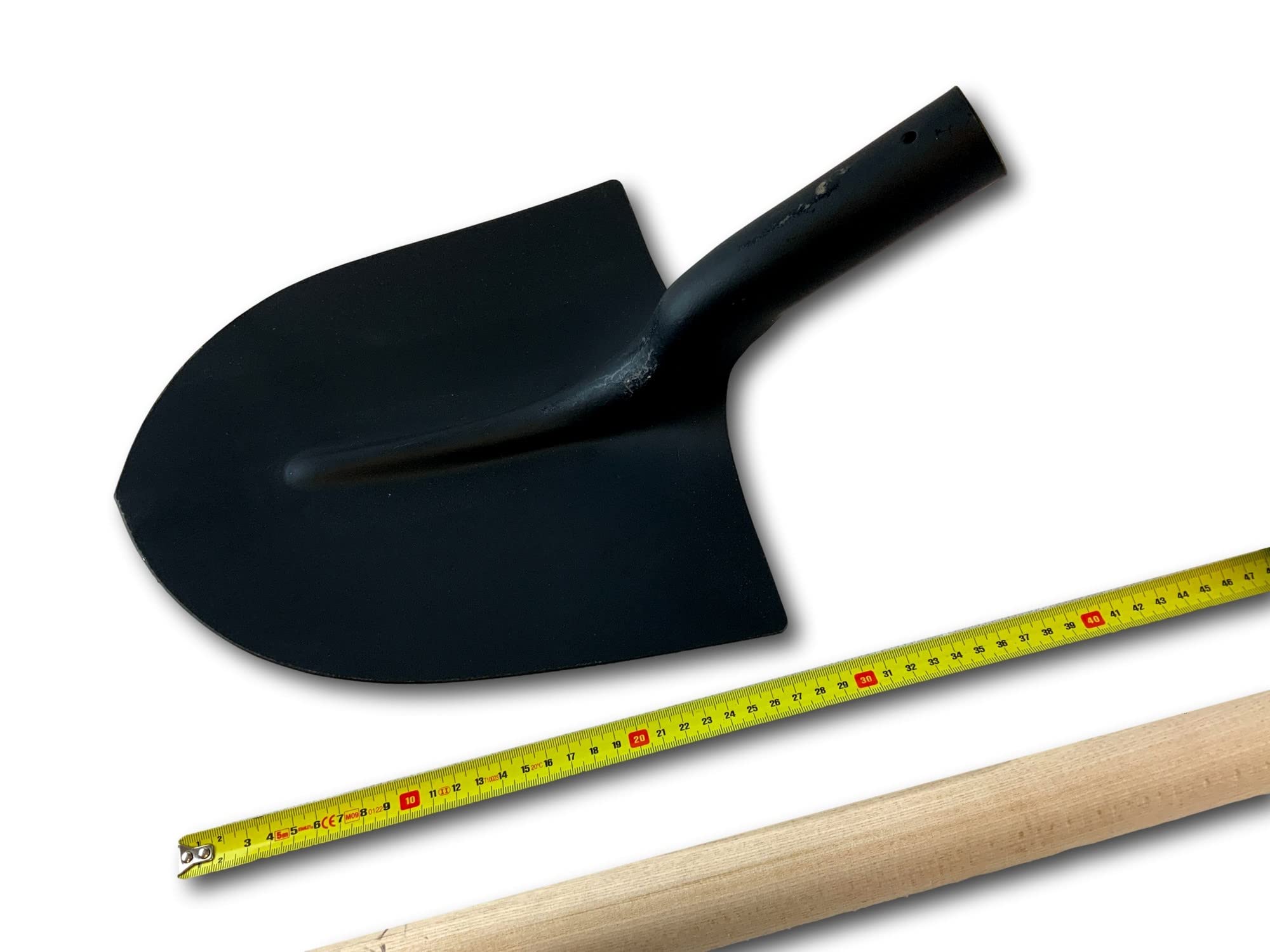 Łopatka murarska | Drewniany uchwyt 130 cm wyprodukowany we Francji | Okrągła końcówka stalowa łabędzia szyja | Idealny do obróbki piasku z ziemi | Beton | Narzędzie ogrodnicze BTP | Kibros PELRONM