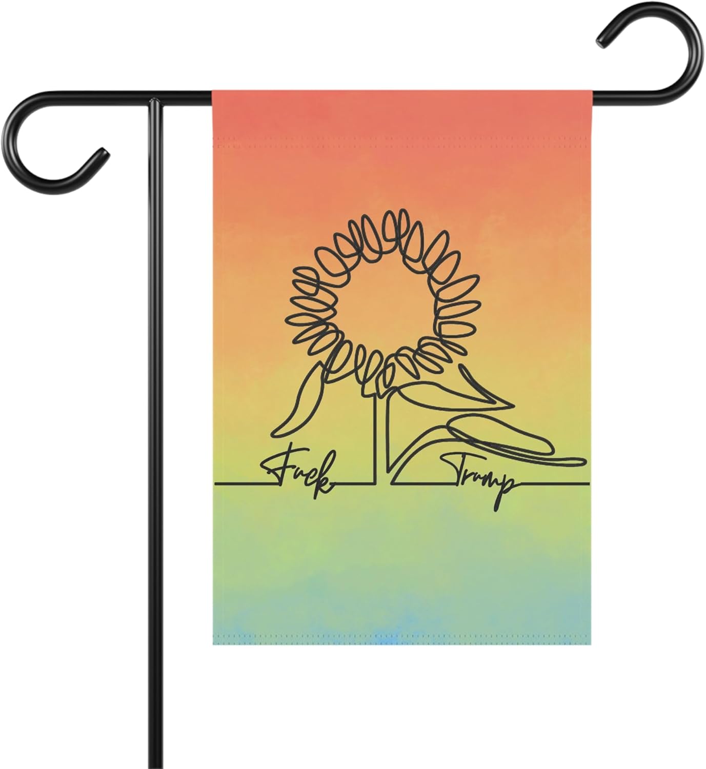 FDT Anti Trump Flower Fuck Trump Garden Flag Small Outdoor Flag, House Banner, Have the day you voted for, Yard Sign