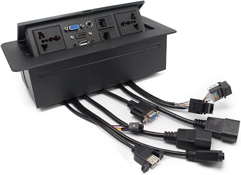 Wiistar Hide-Table Power Data Center Table Pop up Connection Box
