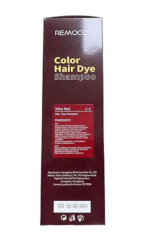 Miniatura 7 de Champú instantáneo de tinte para cabello rojo vino para mujeres y hombres, champú para teñir el cabello gris, 16.9 fl oz de ingredientes herbarios 3