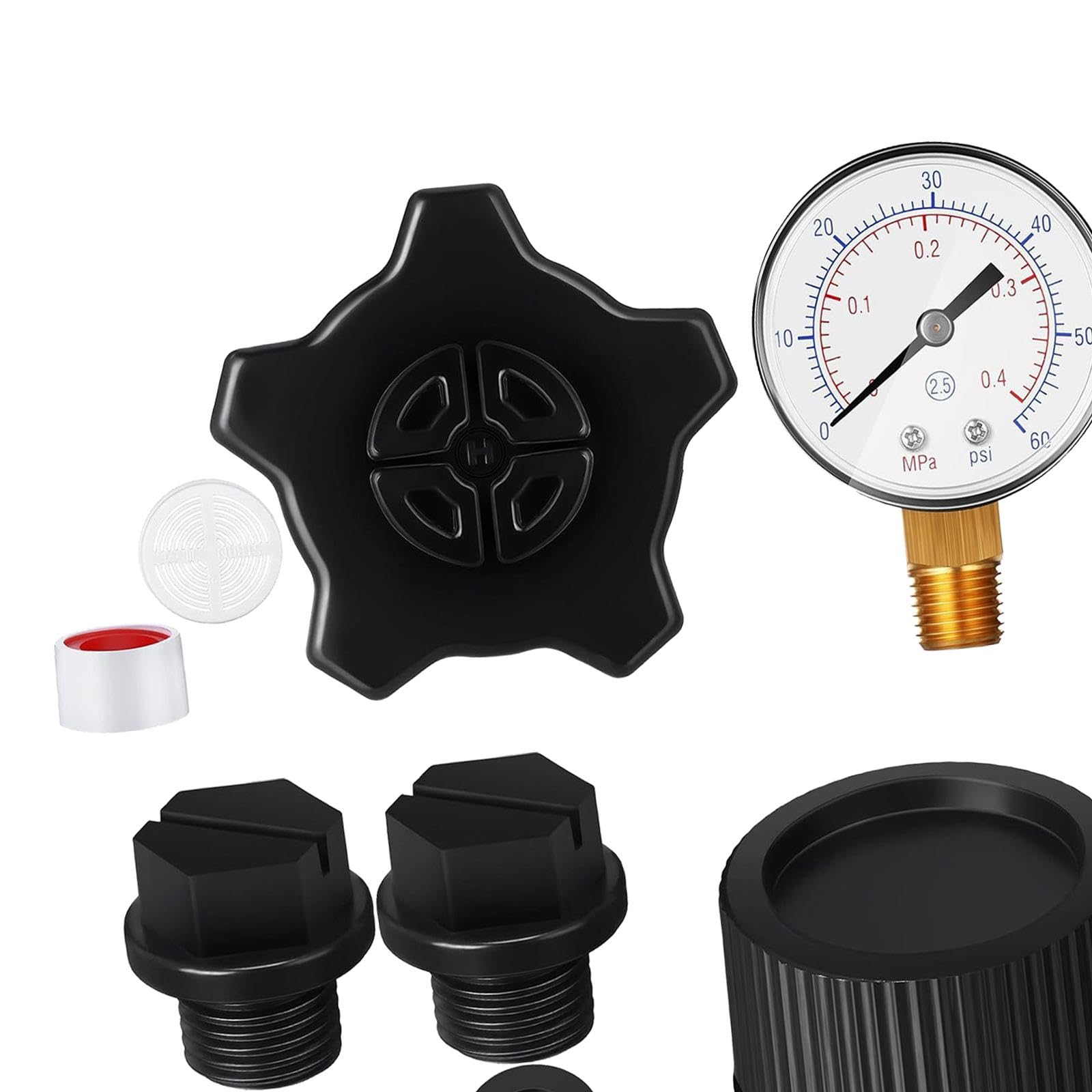 Manomètre de Pression de Piscine, Bouchon de Vidange de Piscine Haute Performance Professional