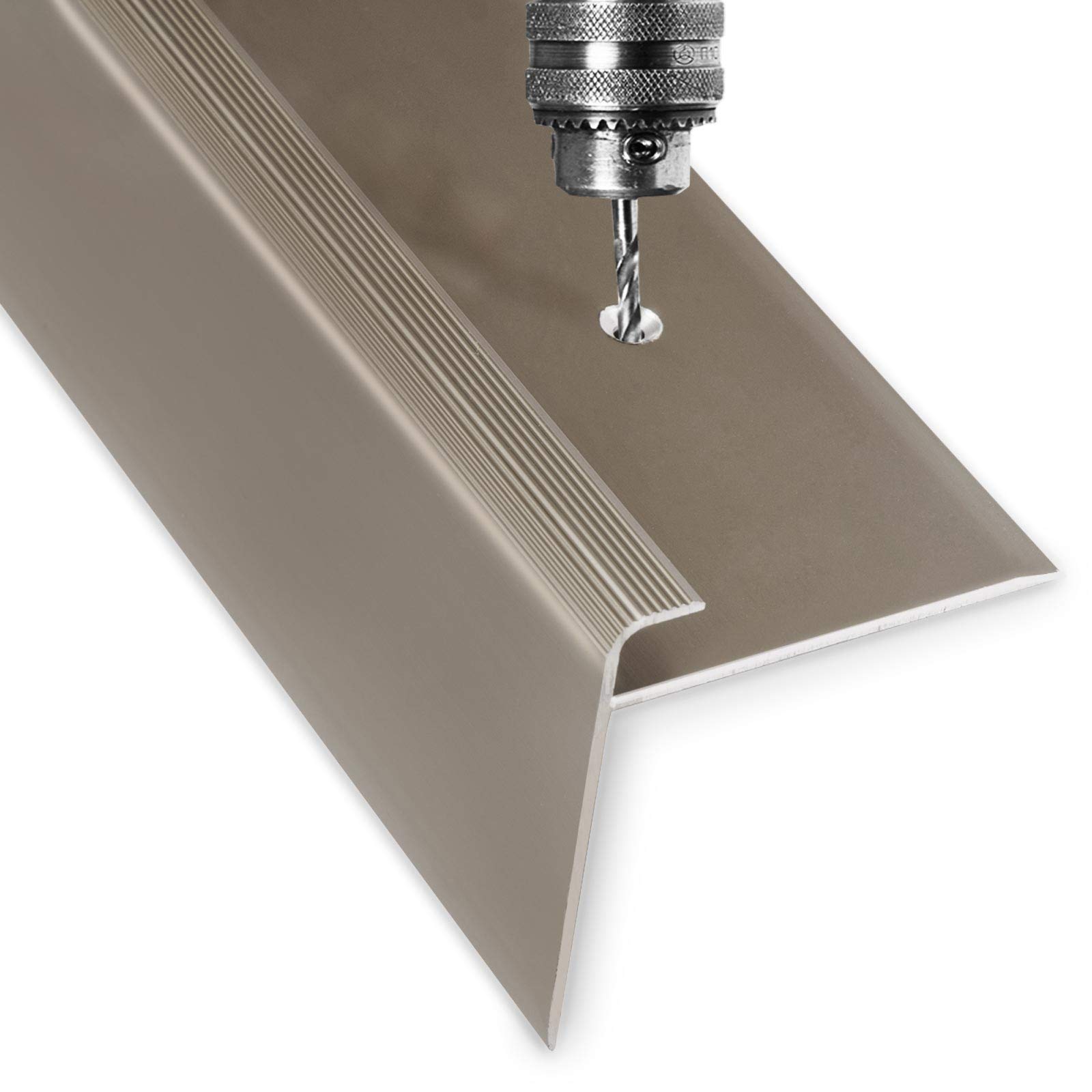 Profilo Paragradino In Alluminio | Forma A F | Per Scale | Lunghezza 100 Cm | Argento - Foto 7