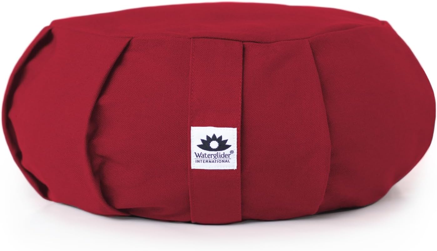 Meditation Cushion, Round, Buckwheat Husk Filled, Floor Pillow or Cushions, Yoga Seat, Zafu, Made in the USA