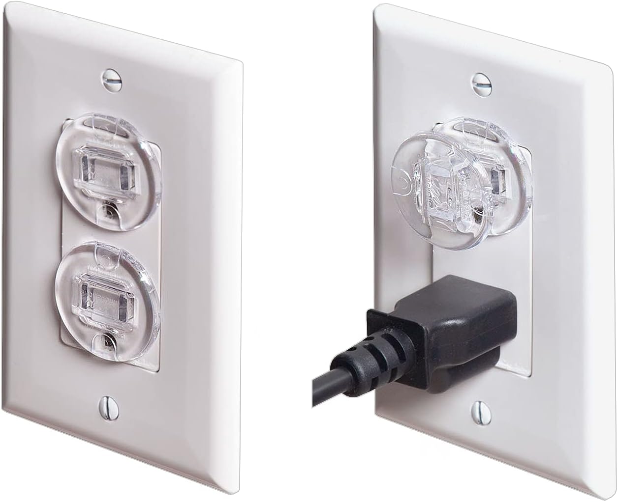 Iba Innovations Stacking Outlet Plug Covers (21 Pack) - Nestable Clear Baby Child Proof Electrical Safety Protector