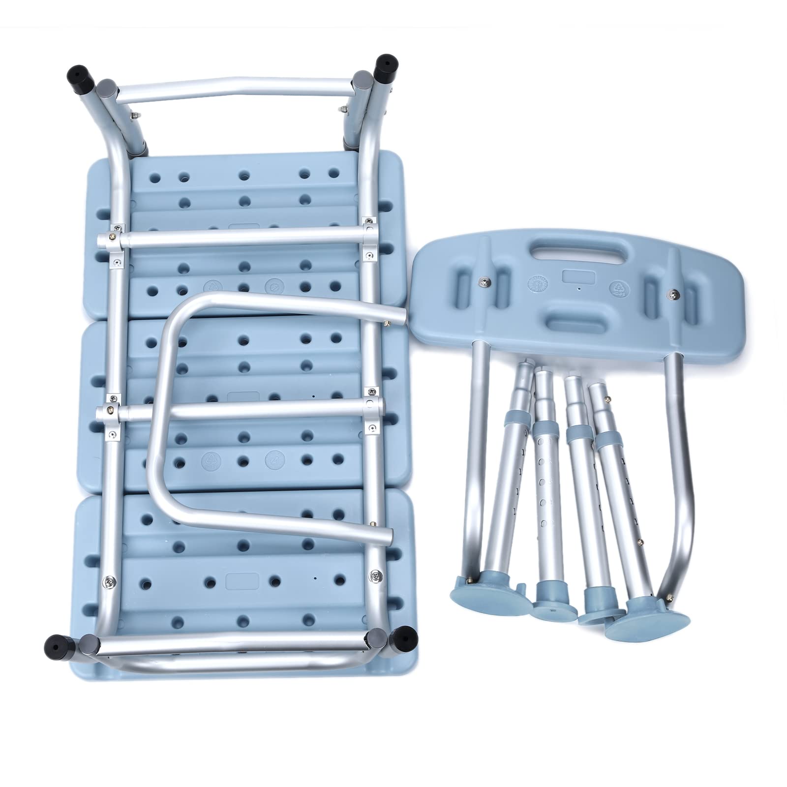 ACXIN - Sedile per vasca da bagno per anziani con manico imbottito, regolabile in altezza, sedia doccia per vasca da bagno, sgabello doccia con schienale e braccioli, antiscivolo, capacità di peso
