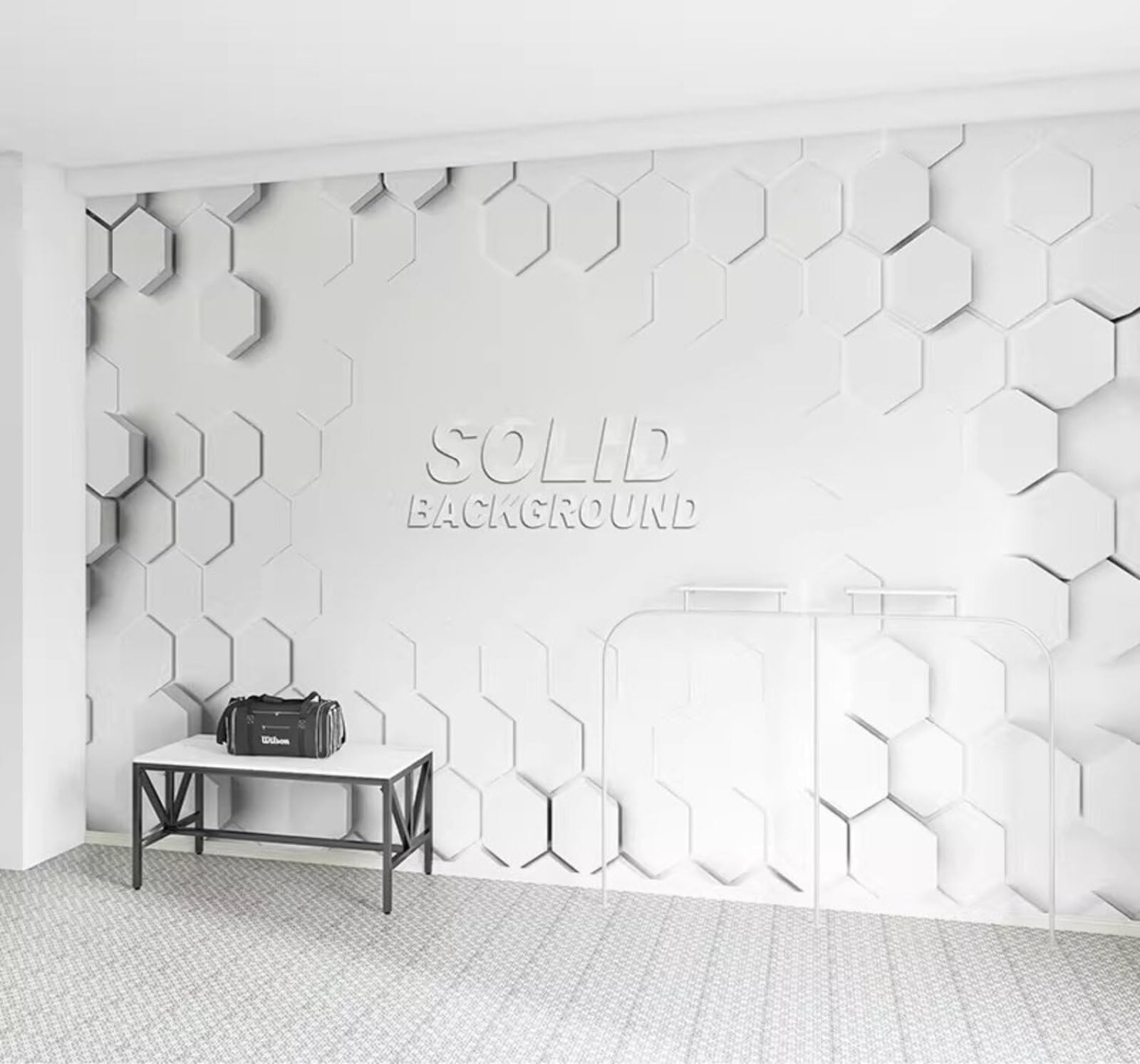 Wallpaper-3D-Xlm 200Cm×140Cm(B×H) Three Dimensional Minimalist Geometric Hexagonal High Tech 3D Wallpaper Easy Install Feature Office Living Room Sofa Bedroom Tv Background Wall Decoration-200Cm×140Cm
