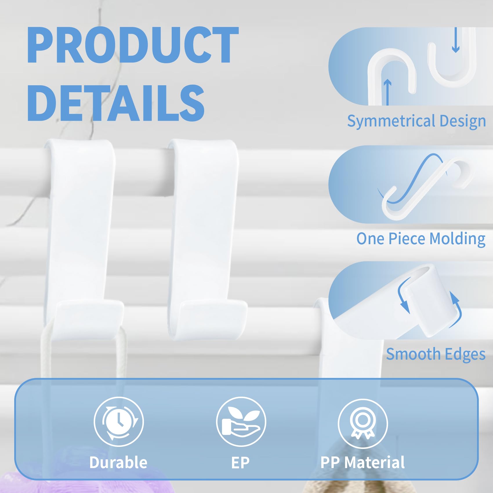 Appendini Per Termoarredo Bagno - 4 Pezzi Bianchi, Per Scaldasalviette, Diametro Fino A 4cm