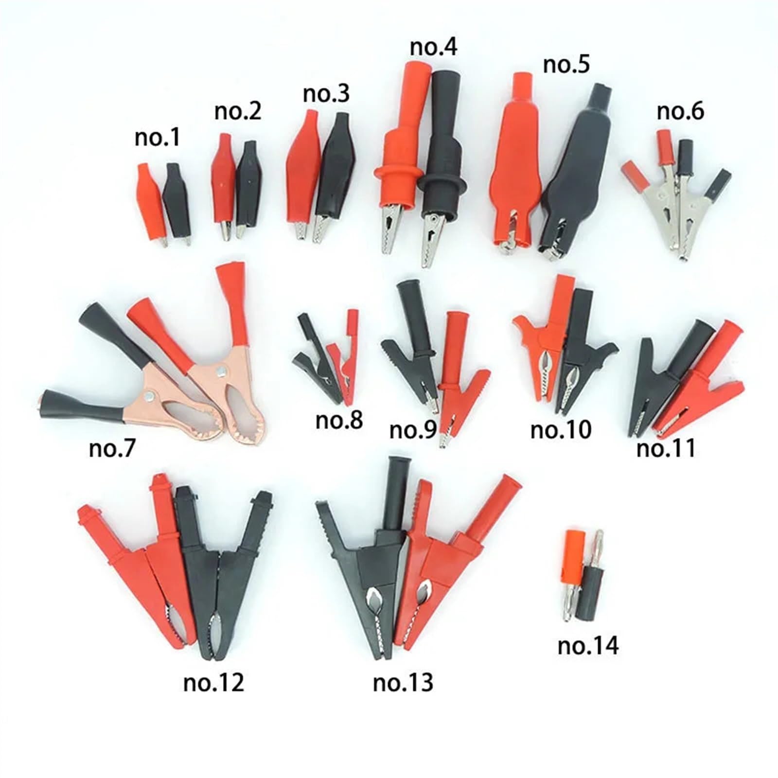 5/10/50A Electirc coccodrillo clip a coccodrillo manico isolato morsetto test batteria cavo connettore sonda 4 mm banana (n. 9 1 coppia)