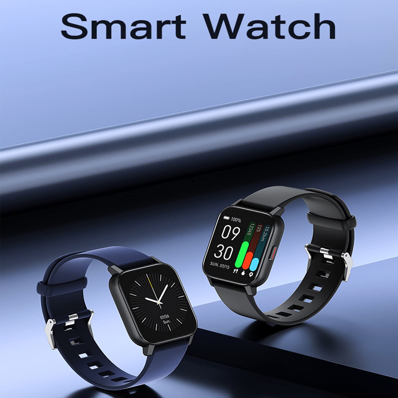 Inteligentny zegarek dla mężczyzn kobiet, monitor aktywności fitness 3,5 cm ekran dotykowy HD smartwatch z zegarkami fitness monitor snu pulsometr, wodoodporny krokomierz IP68 16 trybów sportowych