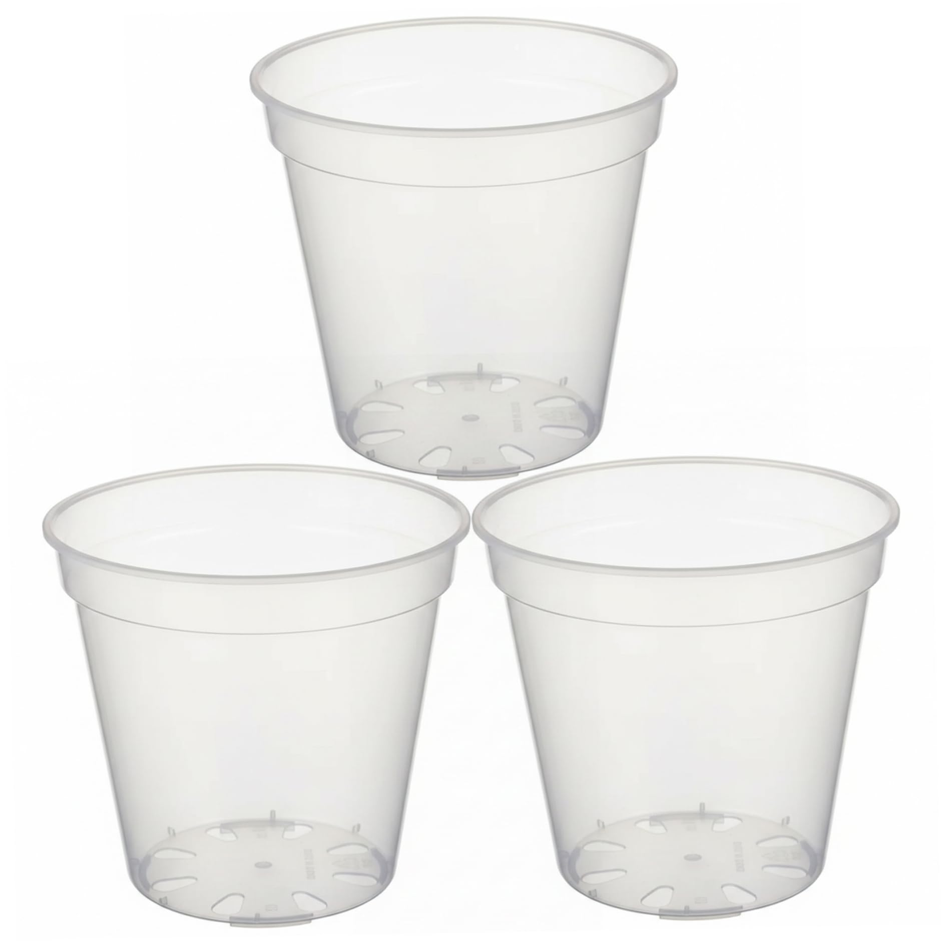 BeVistoso 3 Pack Clear Nursery Pots with Drainage 10 Inch Sturdy Transparent Plastic for Orchids Succulents