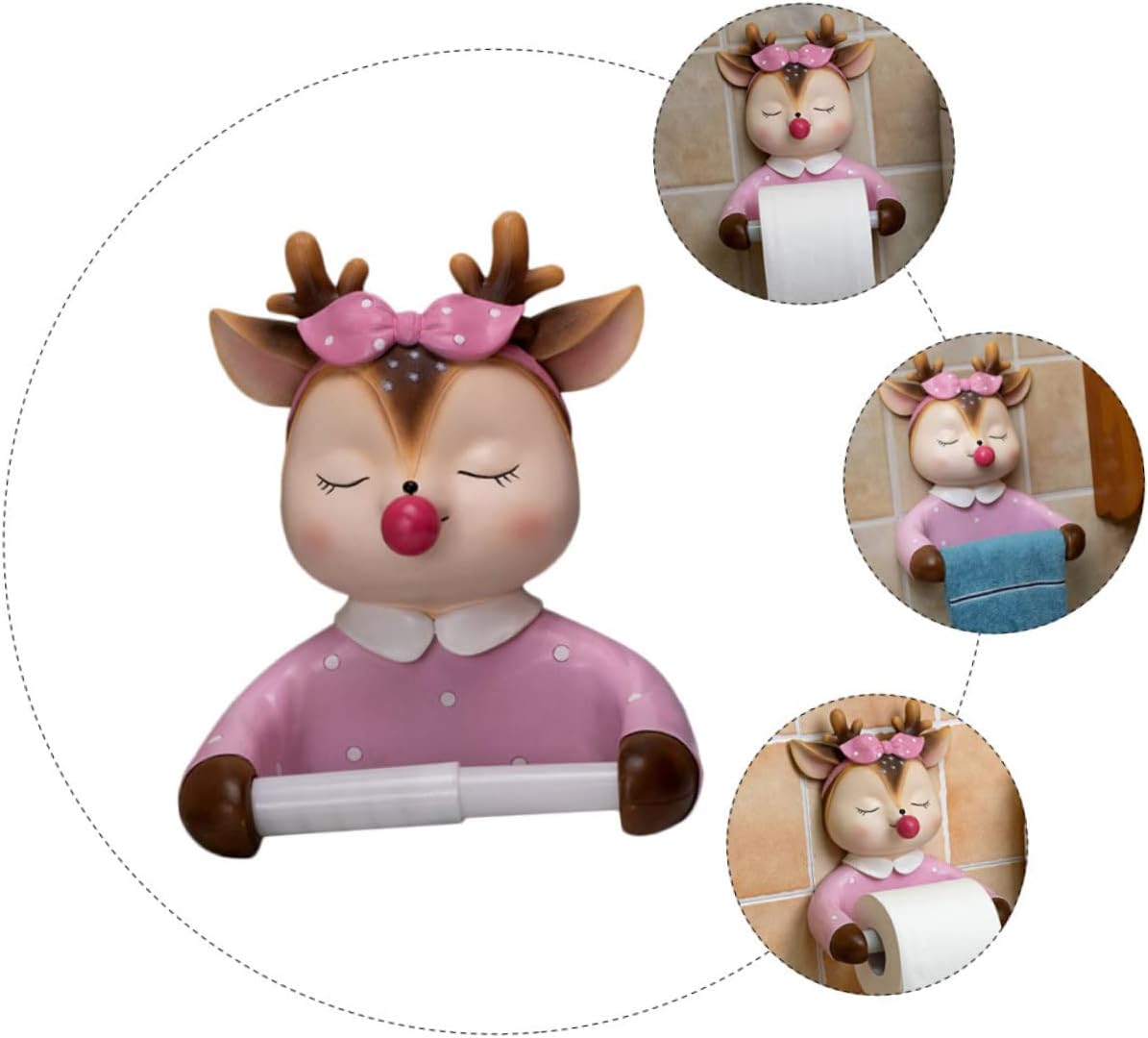 1pc Cute Wall-Mounted Tissue Storage Rack for Bathroom Space-Saving Toilet Paper Holder for Kitchen and Bathroom Use Fits All Roll