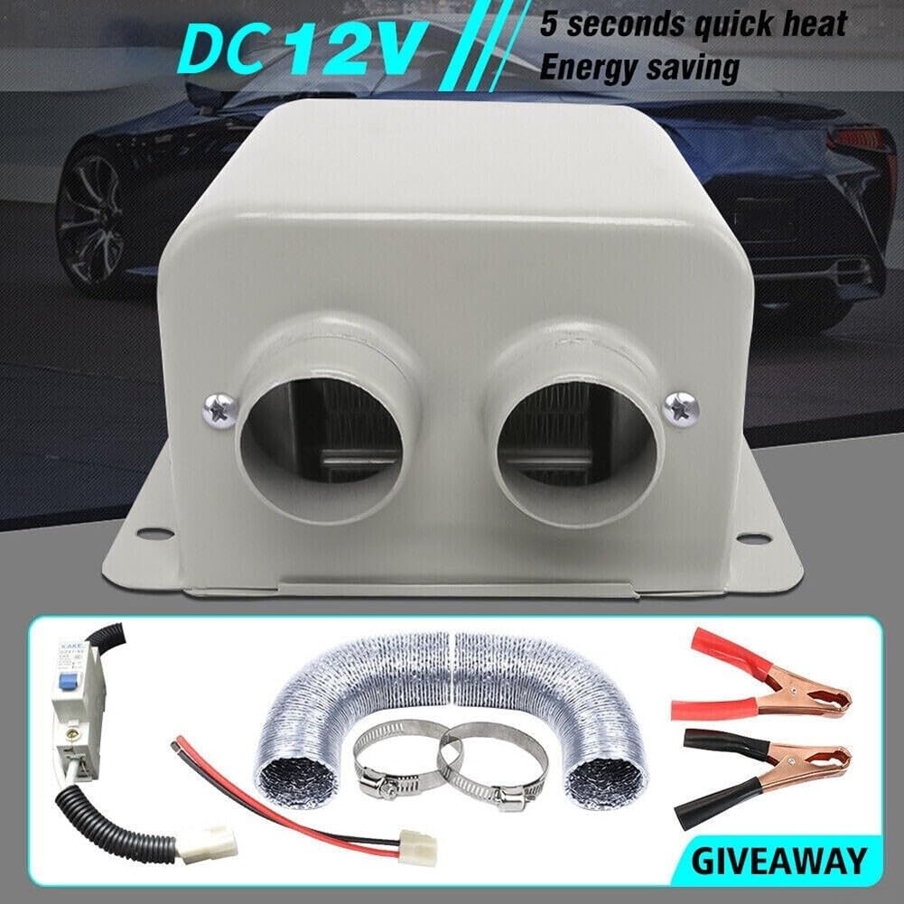Schnellheizung, Auto-Heizlüfter, Entnebel, tragbar, elektrisch, 12 V 24 V, starkes Metallmaterial, effizientes Design (12 V 600 W)
