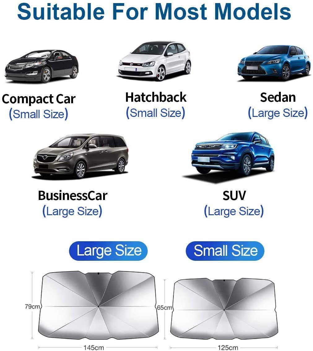 Pare-Soleil De Auto,Couverture De Pare-Brise Automatique Pare-Brise De Pare-Soleil De Voiture Parapluie Pliable Protection UV Pare-Soleil De FenêTre Avant IntéRieure