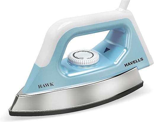Havells ABS Hawk 1100 Watt Heavy Weight Dry Iron With American Heritage Non Stick Sole Plate, Aerodynamic Design, Easy Grip Temperature Knob & 2…
