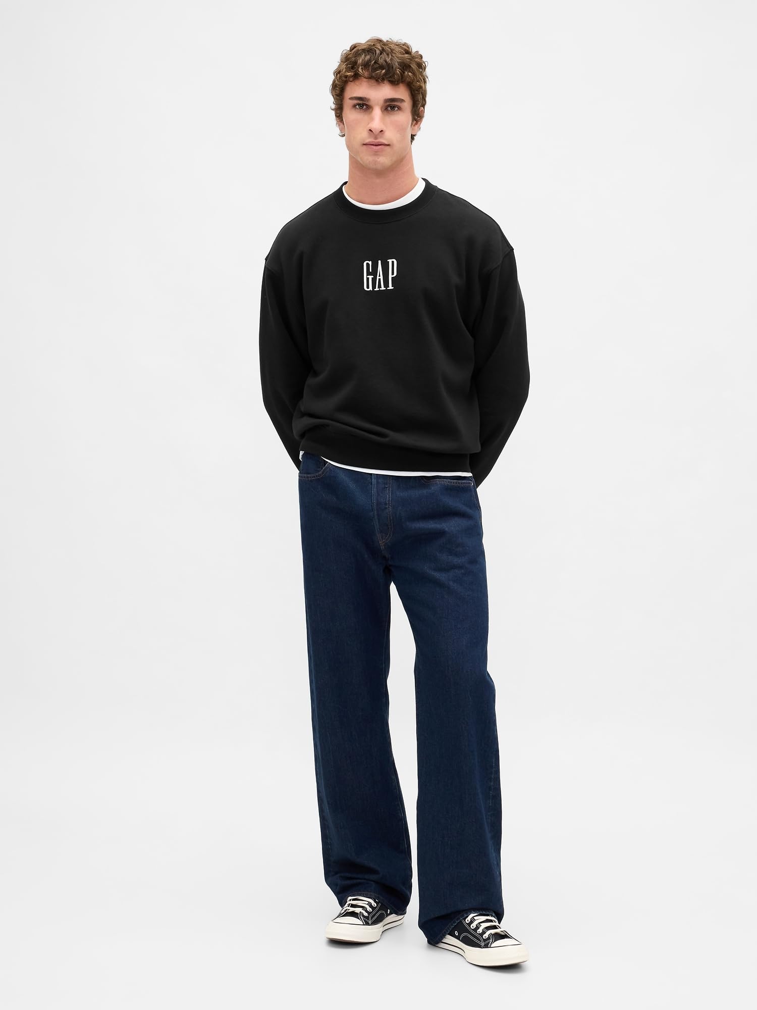 Gap Sweat-Shirt en Polaire à col Rond avec Logo pour