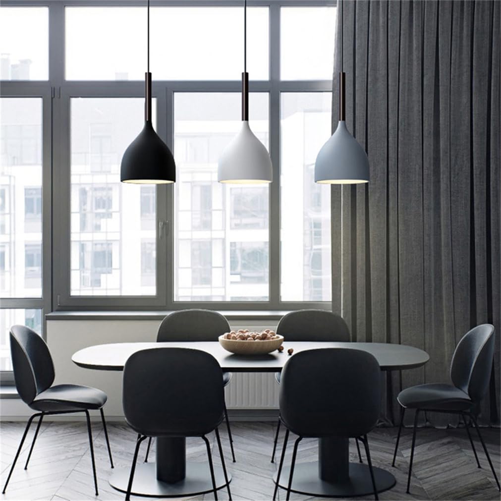 Lampa wisząca 60 W nowoczesna regulowana metalowa lampa sufitowa LED do sypialni na wyspę kuchenną, stół do jadalni aluminiowy klosz i akcesoria